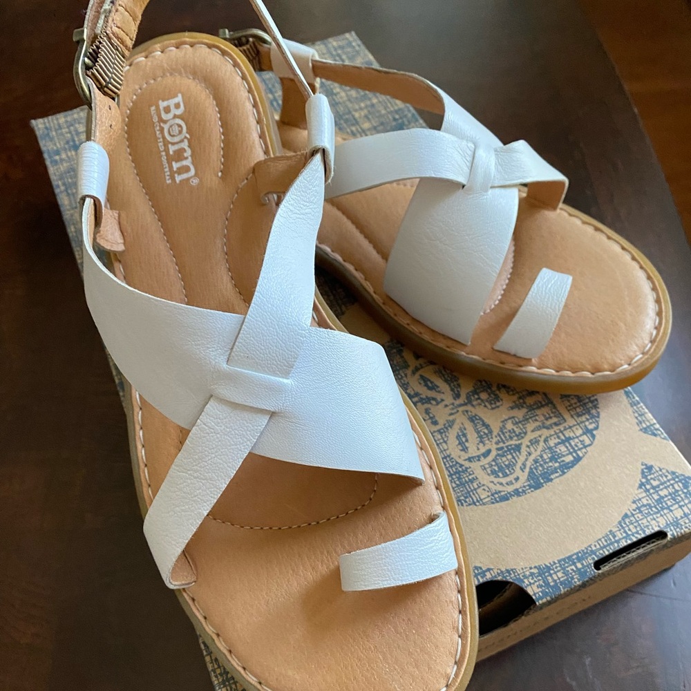 Born Hand-Crafted Leather Sandals, new with box.